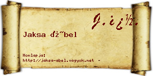 Jaksa Ábel névjegykártya