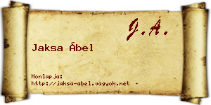 Jaksa Ábel névjegykártya
